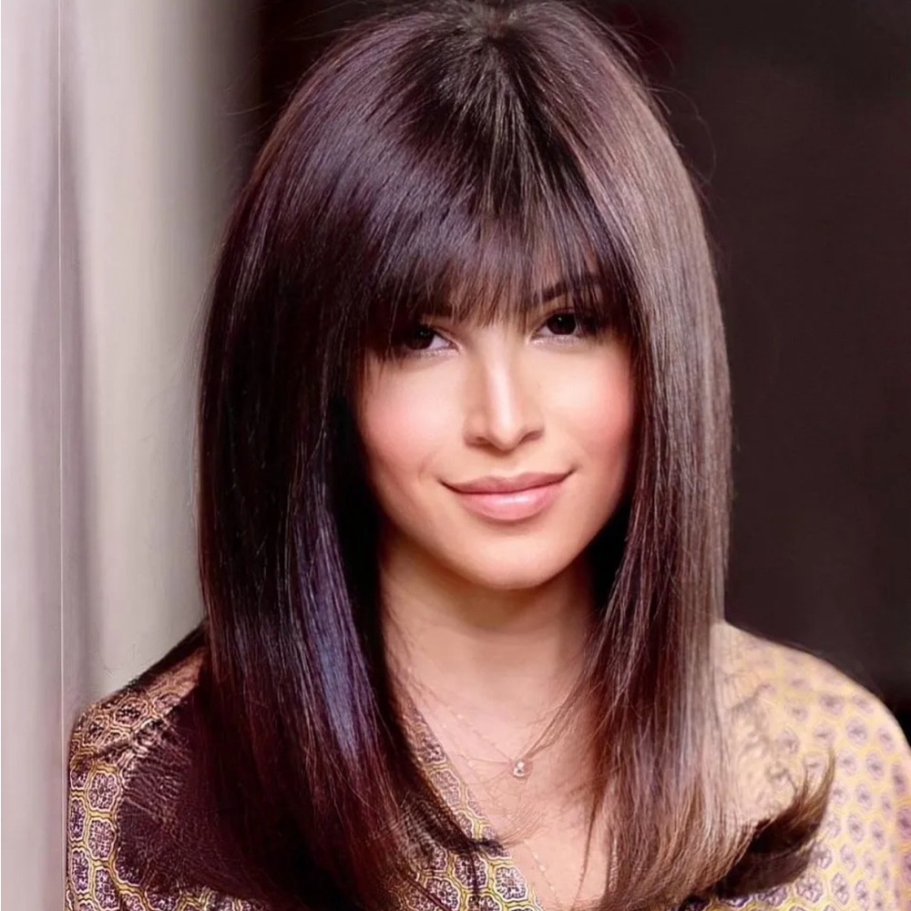 Sleek 21” brown hair topper